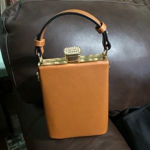 Camel Colored VEGAN leather handbag/ detachable